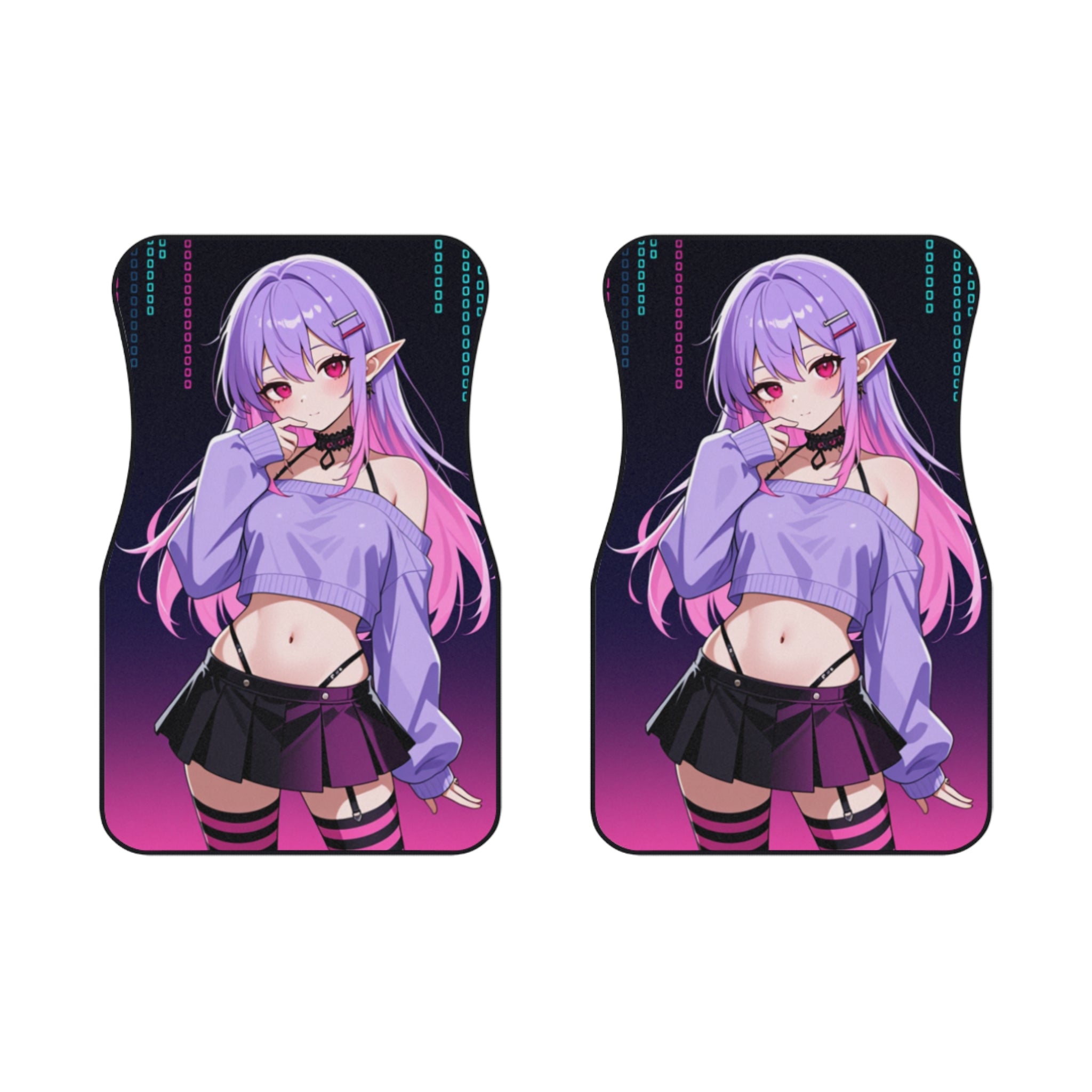 Purple Vampire Waifu Floor Mats (2x Front)
