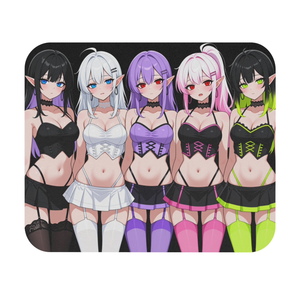 Anime Elf Girls Mouse Pad — Cute Kawaii Gaming Desk Mat