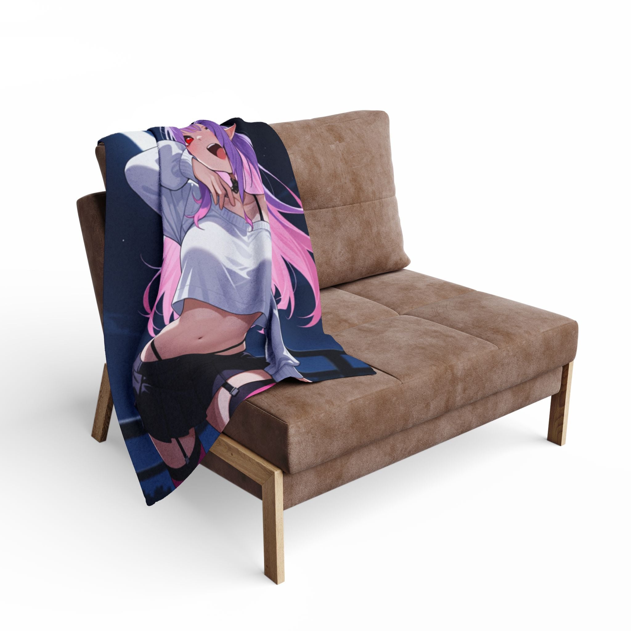 Feral Anime Girl Fleece Blanket