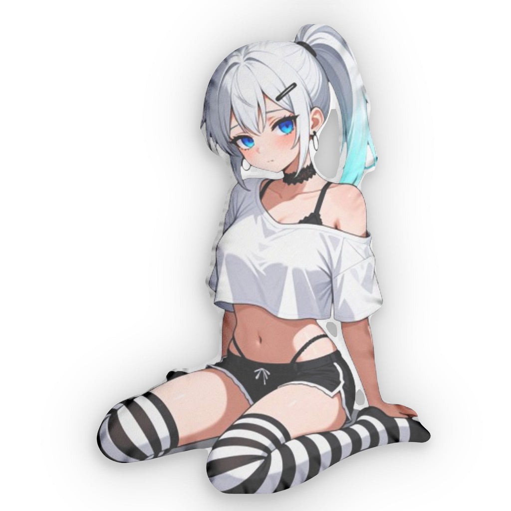 Cute Blue‑Eyed Girl Mini Pillow