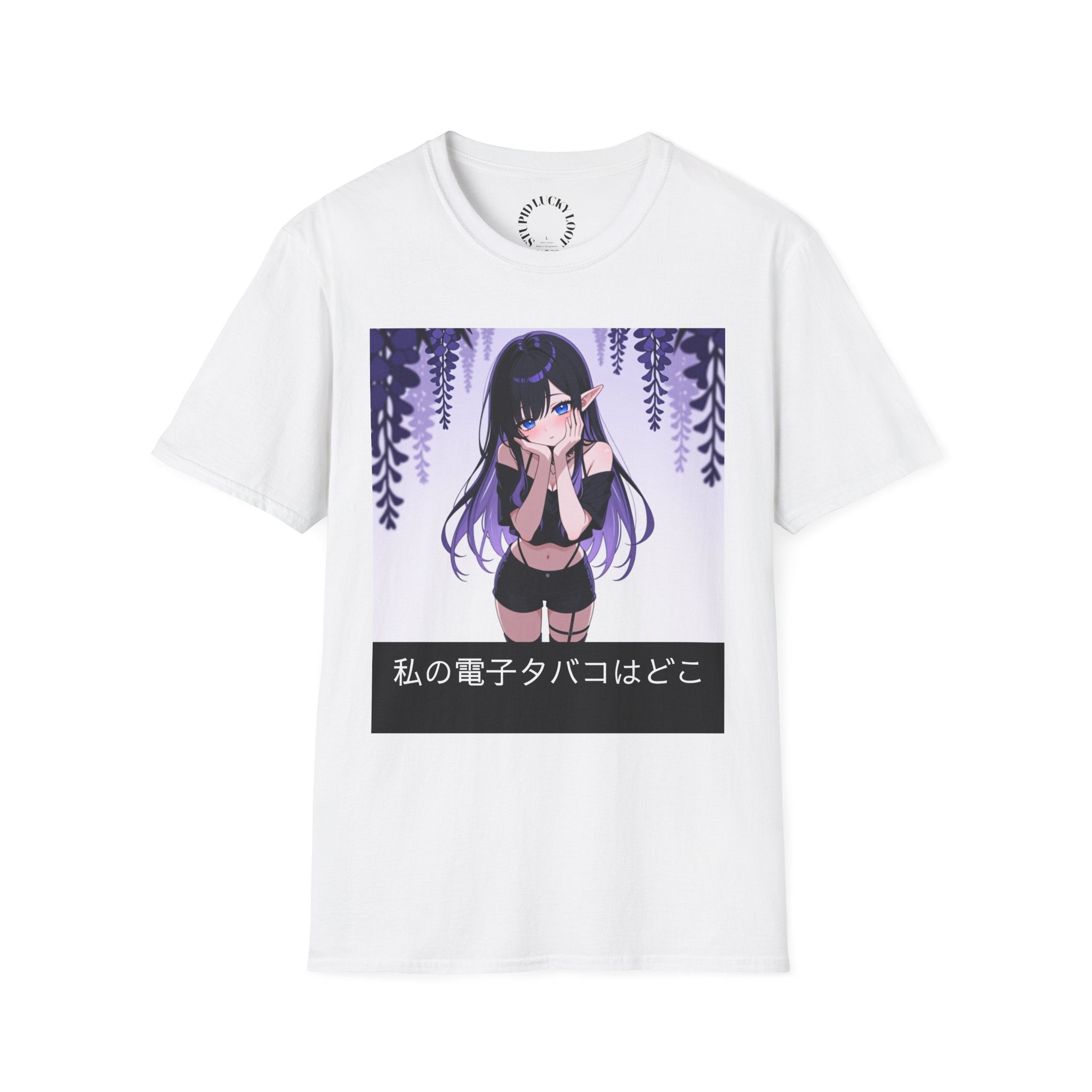 "Purple Flowers” — Kawaii Goth Anime T-Shirt