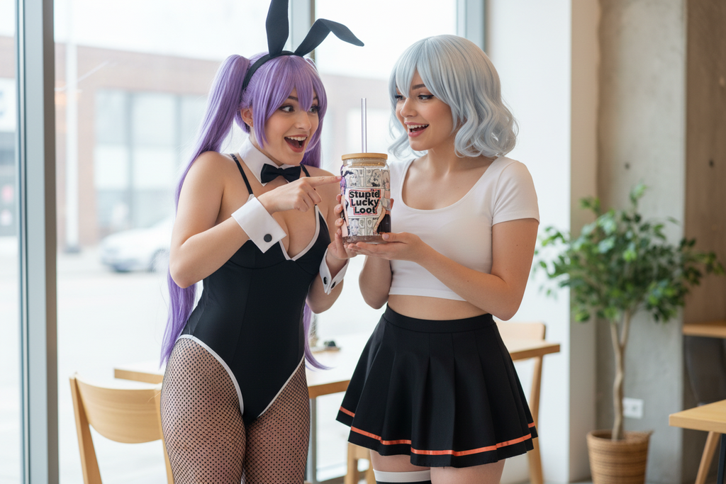 Manga Style Anime Glass Tumbler with Bamboo Lid & Straw | 16oz