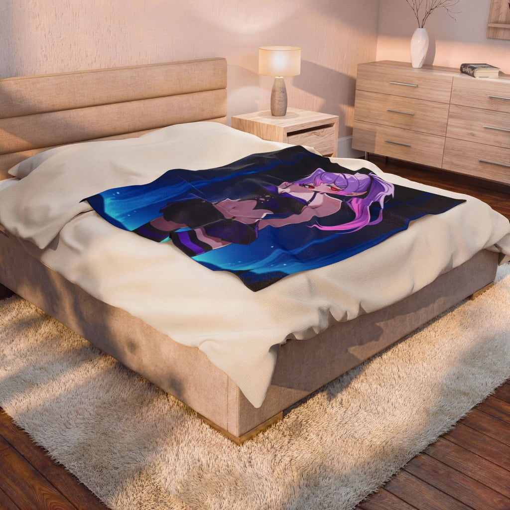 Twilight Waterfall Anime Elf —Velveteen Plush Blanket