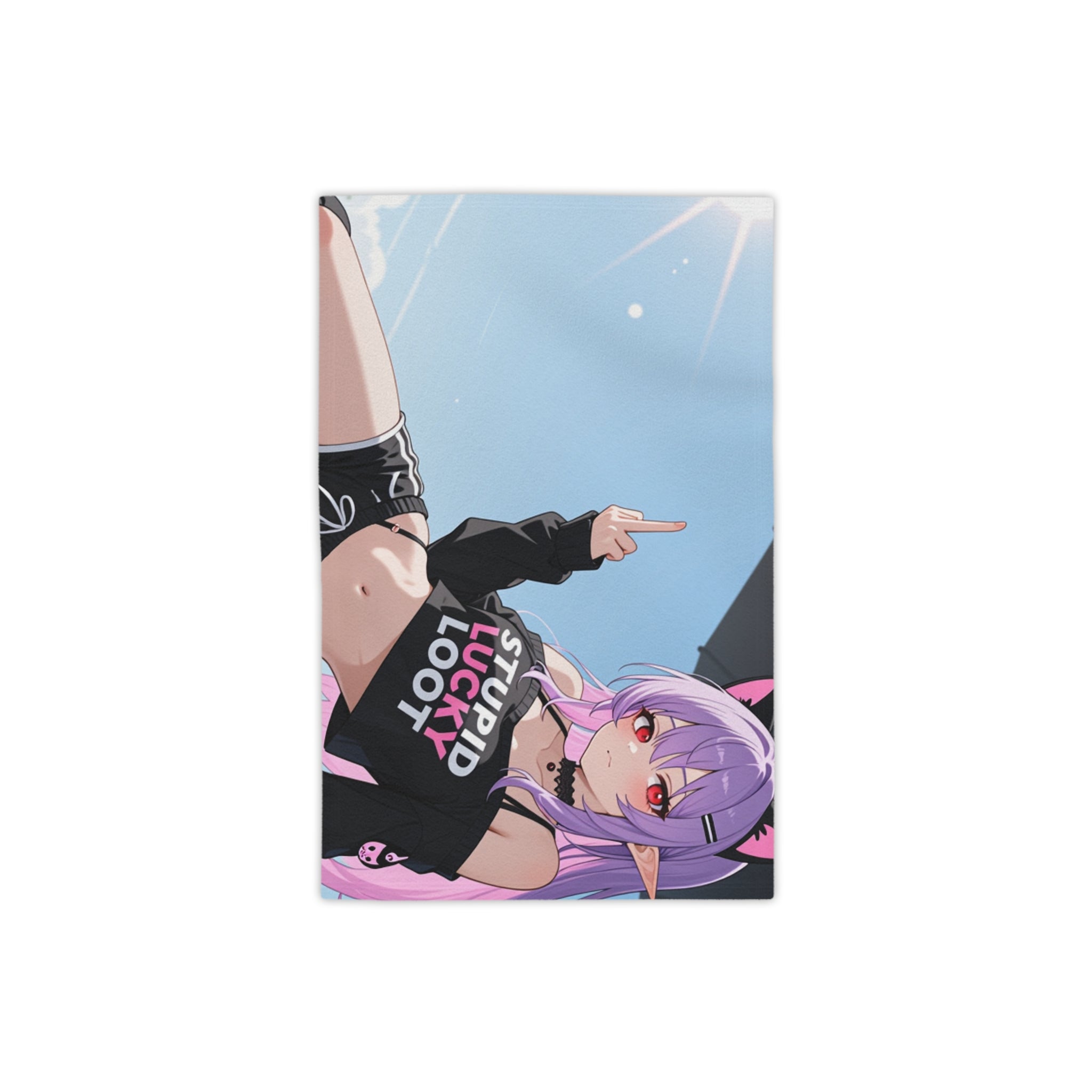 Anime Goth Catgirl Beach Towel