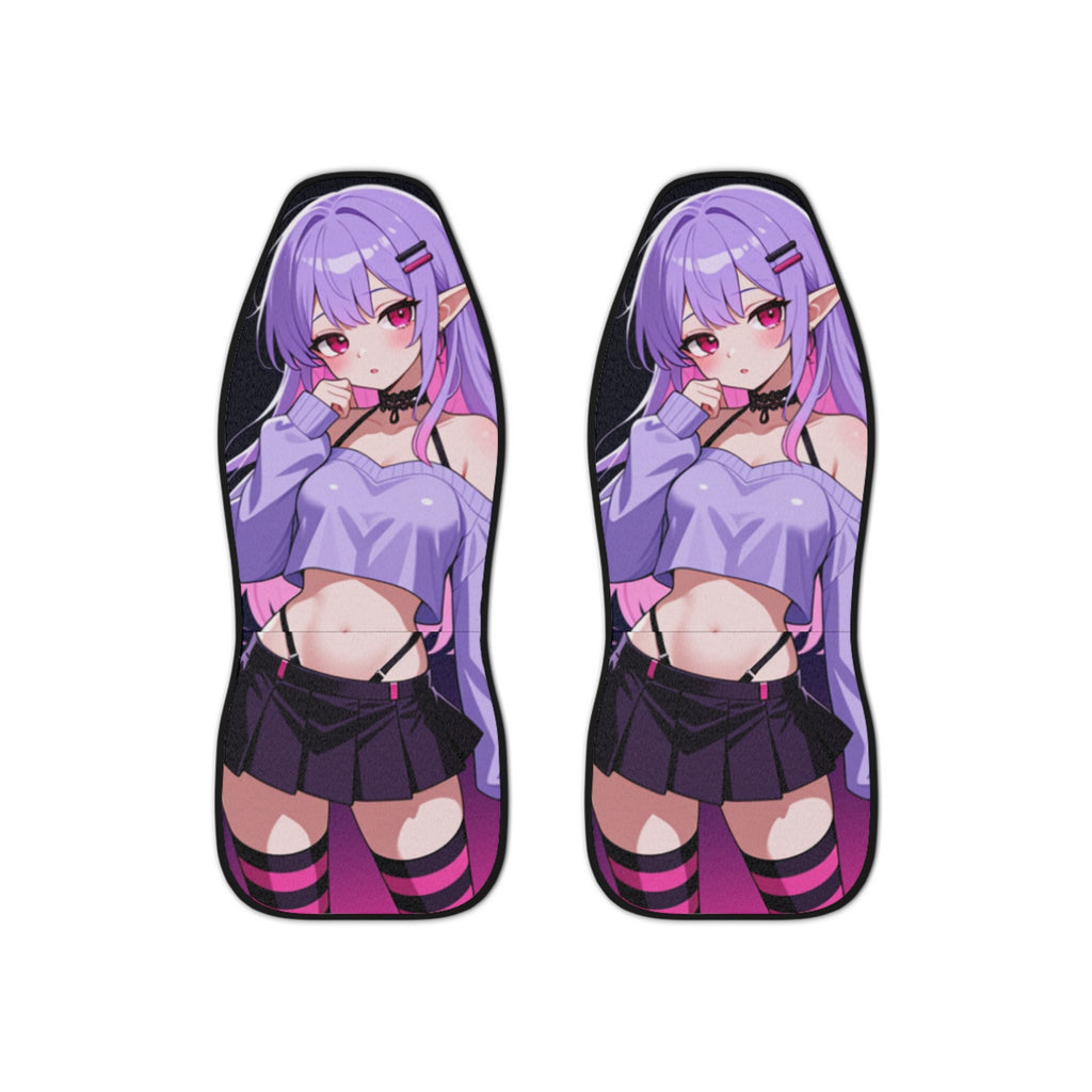 Kawaii Anime Purple Haired Girl Cute Car Seat Covers